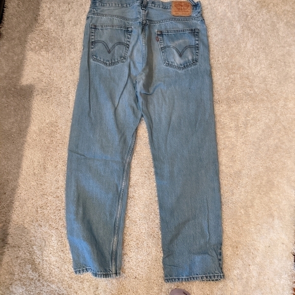 LEVI'S 505 Regular Fit Jeans 36x32 Medium Wash Distressed - Picture 3 of 7